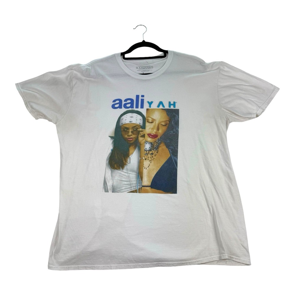 Aaliyah Pink Side Eye Tshirt Size Large Modern Graphic Rap T Shirt Music-image