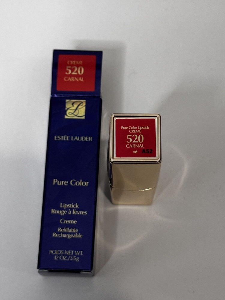 Estee Lauder Pure Color Creme Lipstick Refillable 0.12oz BNIB Shade 520 Carnal
