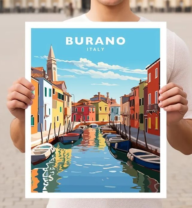 Burano Italy Travel Wall Art Poster Print