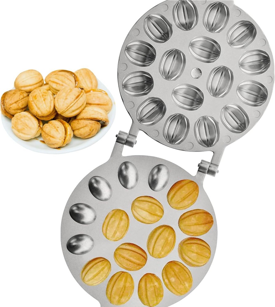 Walnut Cookie Mold Maker 16 Cavity Oreshki Mold for Baking Russian Walnut Cookies