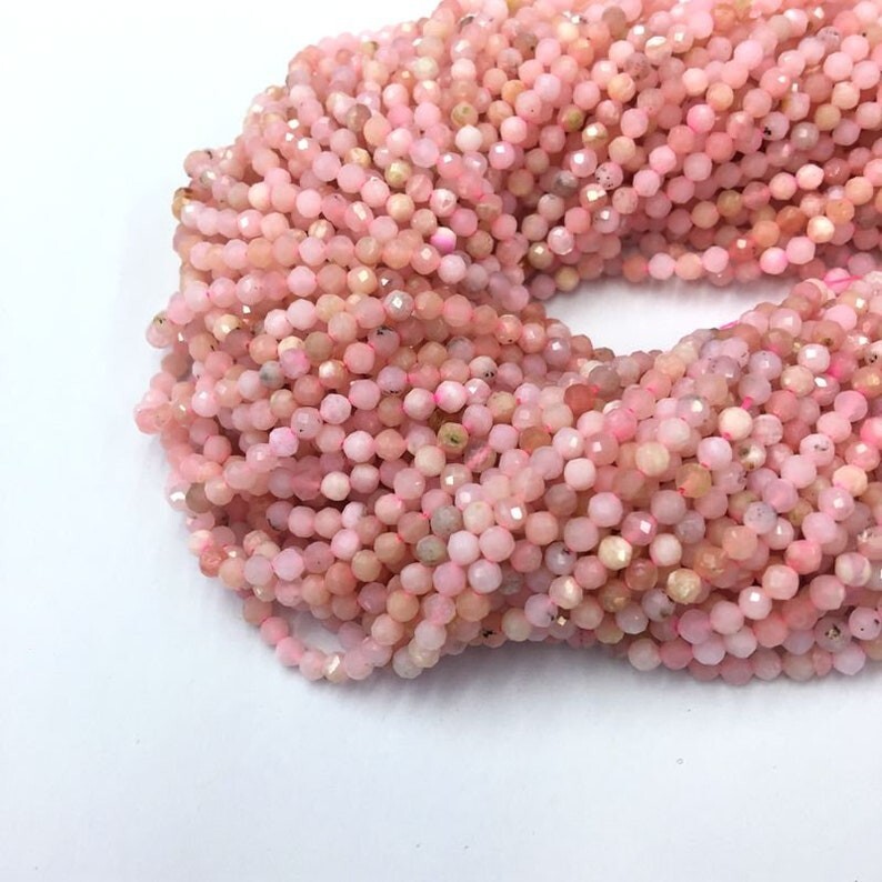 AAA Natural Pink Morganite Faceted Round 2-3MM Gemstone Beads 12