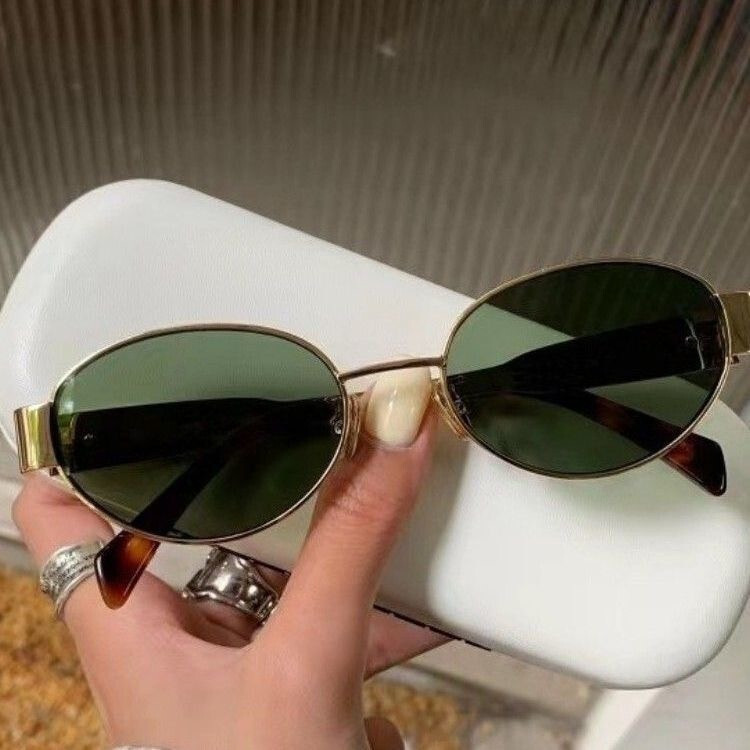 Abby Oval Sunglasses - Solid Color, UV Protection, Fashionable Desig-image
