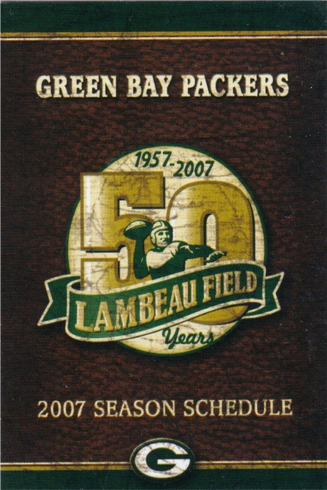 2007 Green Bay Packers NFL Football Pocket Schedule- Miller Beer