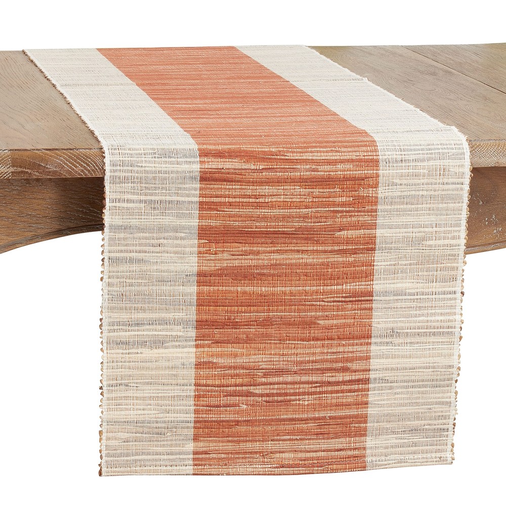 Shimmering Banded Table Runner, Rust, 16