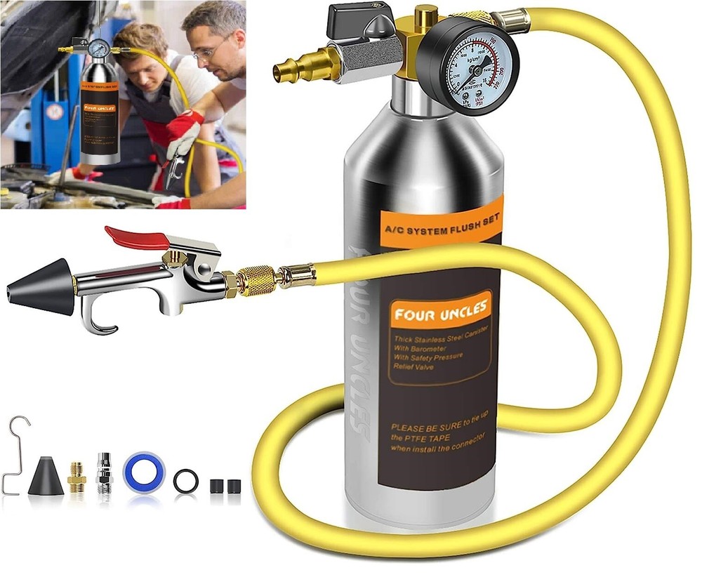 Auto A/C System Flush Canister Kit for Car Truck HVAC Cleaning-image
