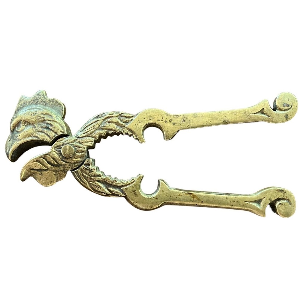 Vintage Heavyweight Rooster Head Solid Brass Nut Cracker -  Bottle Opener 5 3/4”