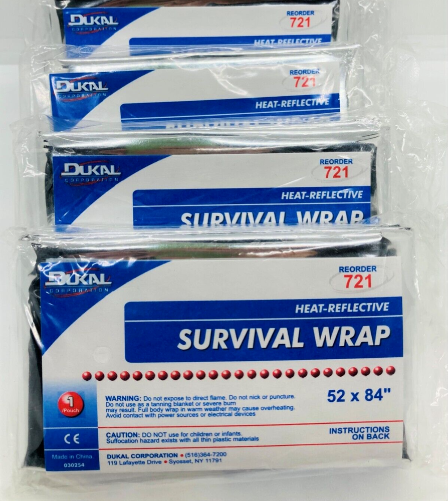 4 PACK Emergency Mylar Thermal Blankets 84