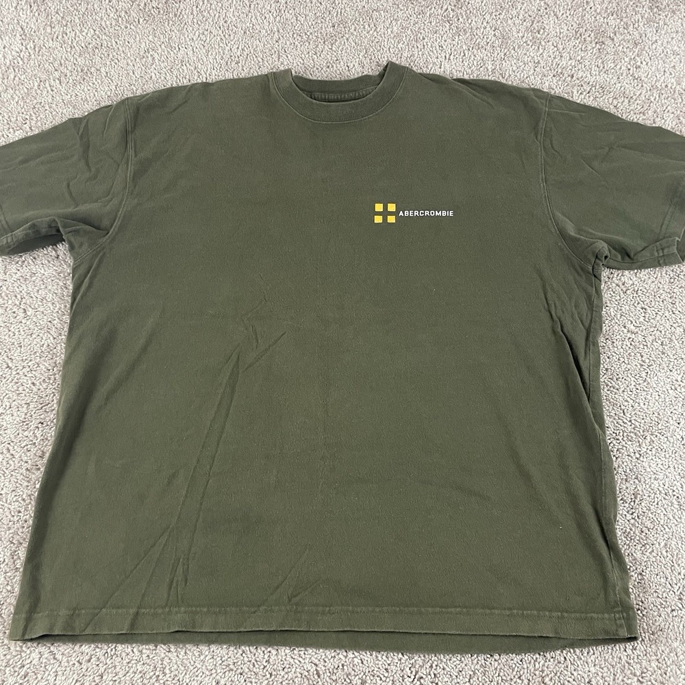 Vintage Abercrombie & Fitch T Shirt Mens XL 90s Y2K Short Sleeve Olive E248-image