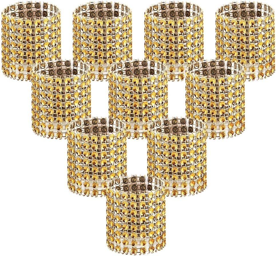 100Pcs Napkin Rings, Gold Napkin Rings Buckles for Table Decorations, Wedding, D