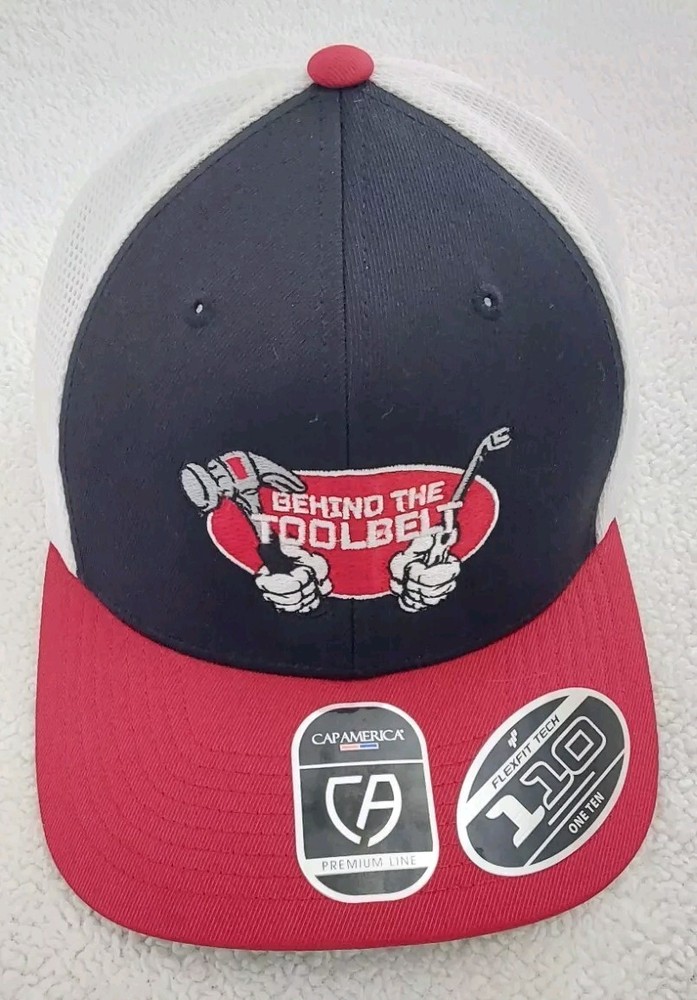 Behind The Toolbelt Embroidered Trucker Hat Cap Snapback Mesh Adult One Size