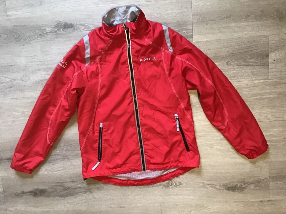 Delta Airlines Women's Red Medium Windbreaker Team Atlanta Red Coat