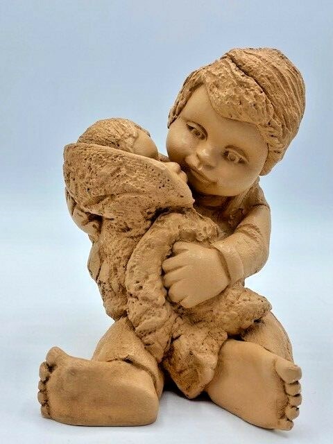 Vintage Abbey Press Figurine 1979 Boy holding Baby Sibling 5
