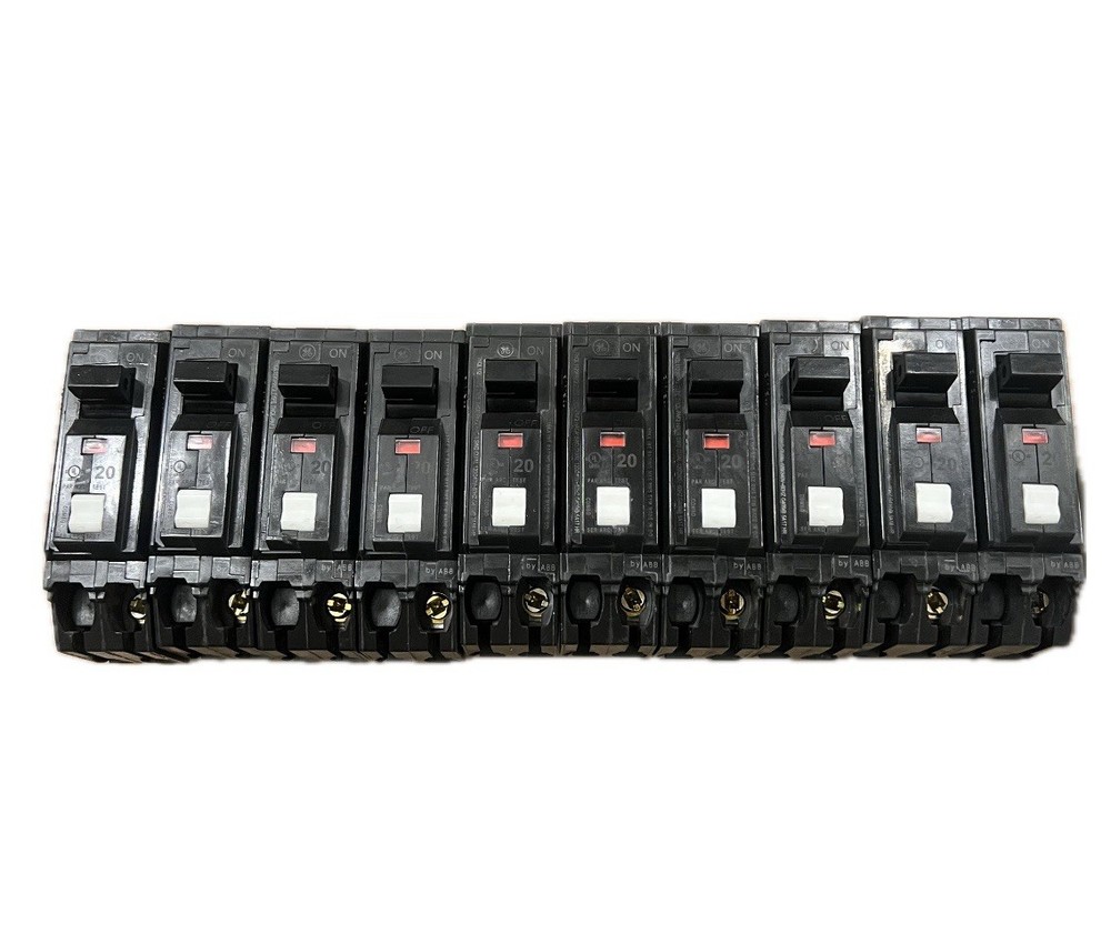 New No Box Lot Of 10 ABB GE THQL1120PAF2 20A Circuit Breakers PlugOn Neutral