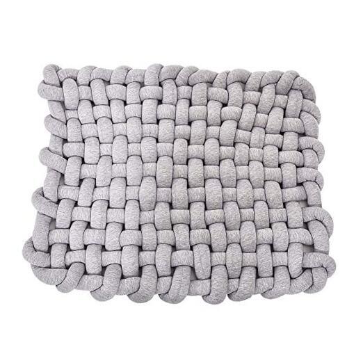 Knotted Braided Plush Mat, Baby Infant Newborn Sleeping Tummy Time Grey