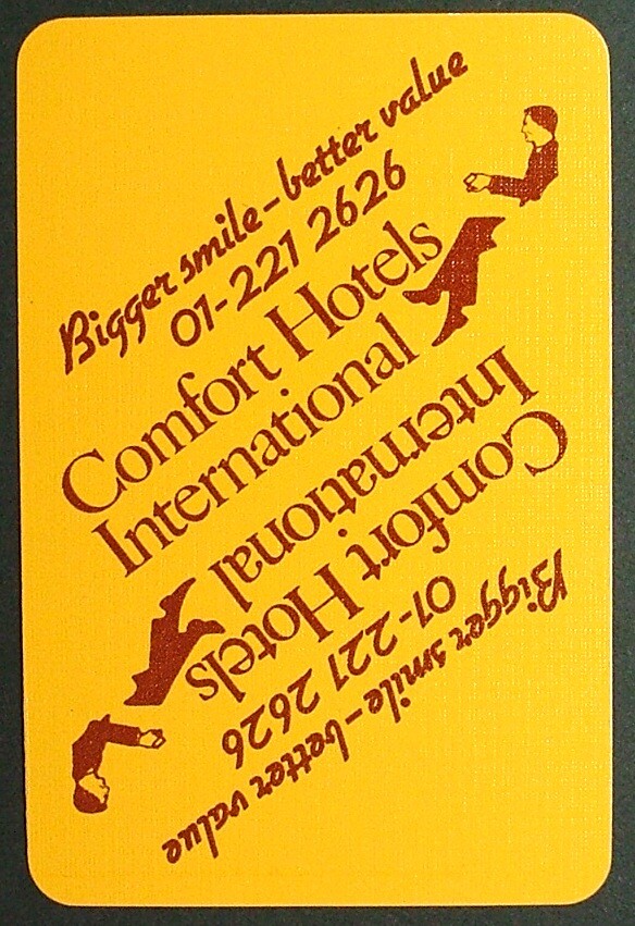 Single Joker playing card swap for Comfort Hotels International AD 348