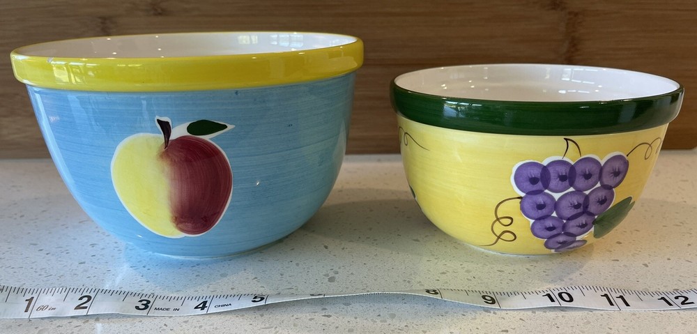 LILLIAN VERNON Ceramic Bowls Nesting Mixing Serving Bowl Set Of 2