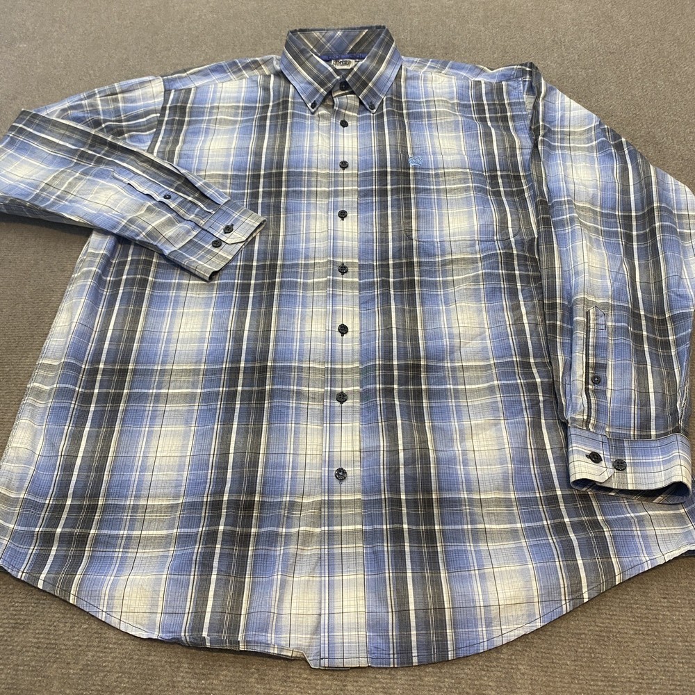 CINCH Western Shirt Mens Large Plaid Long Sleeve Button Down Logo Cowboy Rodeo
