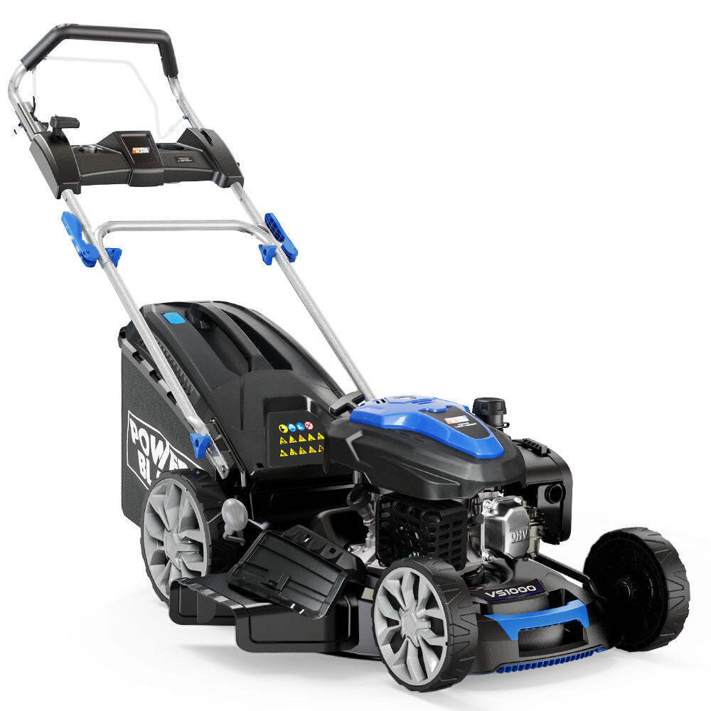 NNEMB 22' 224cc Self-Propelled Lawn Mower, Electric Start, 7 Height, Steel Deck,