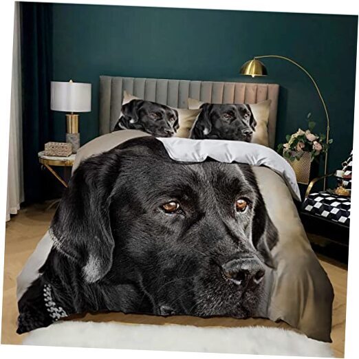 Size Duvet Cover Black Labrador, Microfiber Bedding Duvet King Black Animal Dog