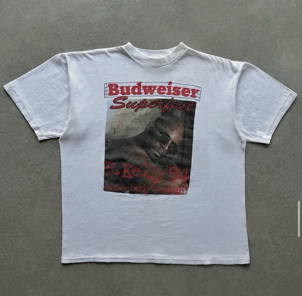 Vintage R Kelly Budweiser Superfest Rap Aaliyah, Warren G, Heavy D T-Shirt-image