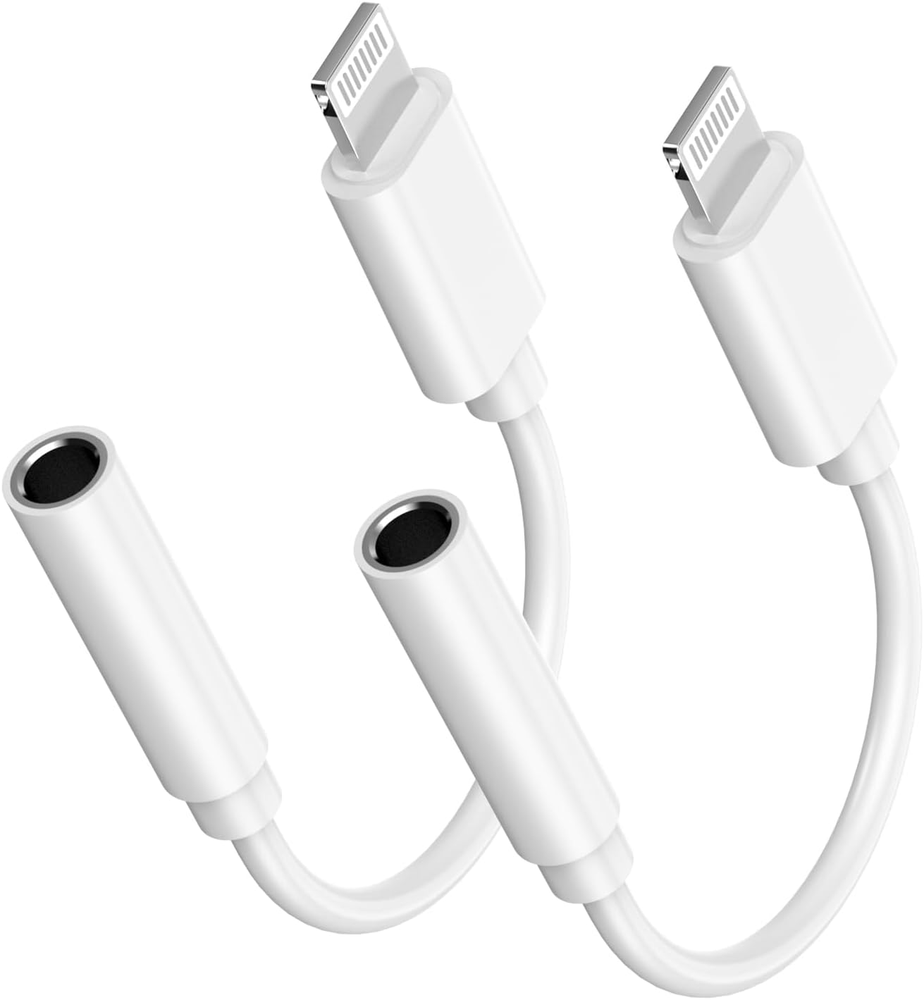 Apple Mfi Certified Lightning to 3.5 Mm Headphone Jack Adapter , 2 Pack  3.5Mm A