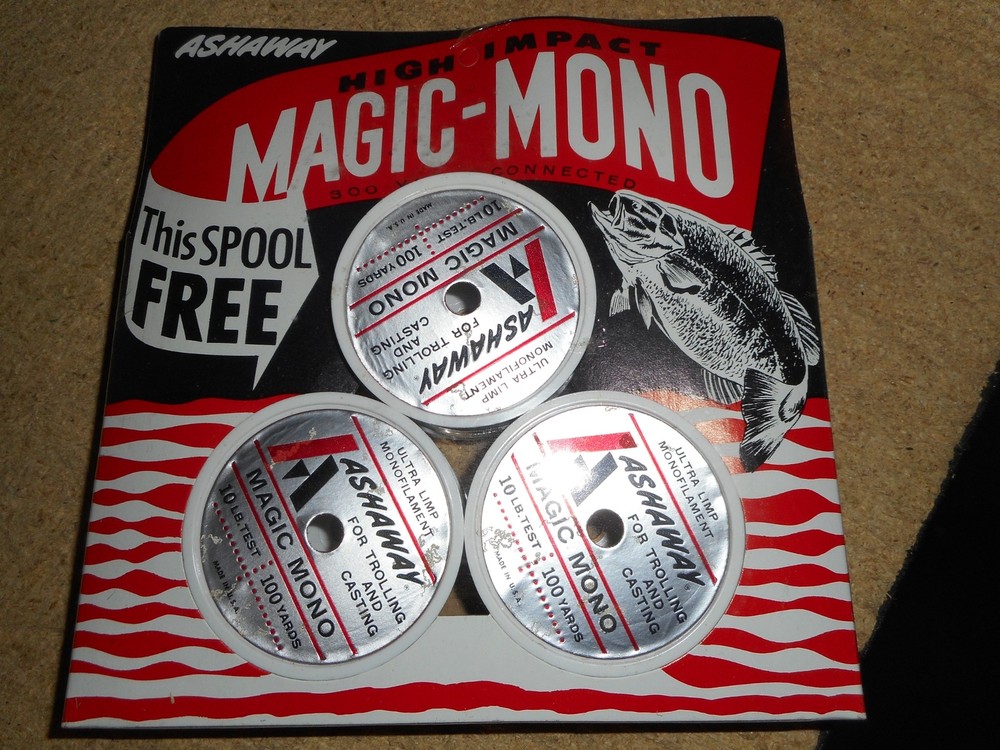 NOS Ashaway Magic Mono High Impact Fishing Line Spools in Package 3 Spools