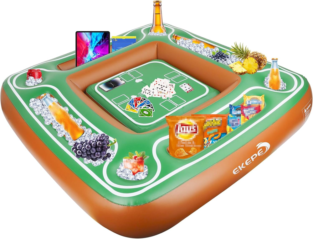 Inflatable Poolside Card Table for Adults – Floating Game Accessory