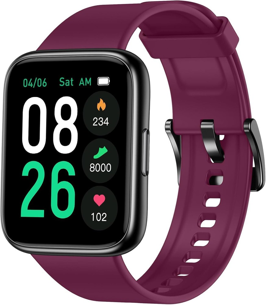 Livikey Purple Smart Watch with Fitness Tracking & Notifications