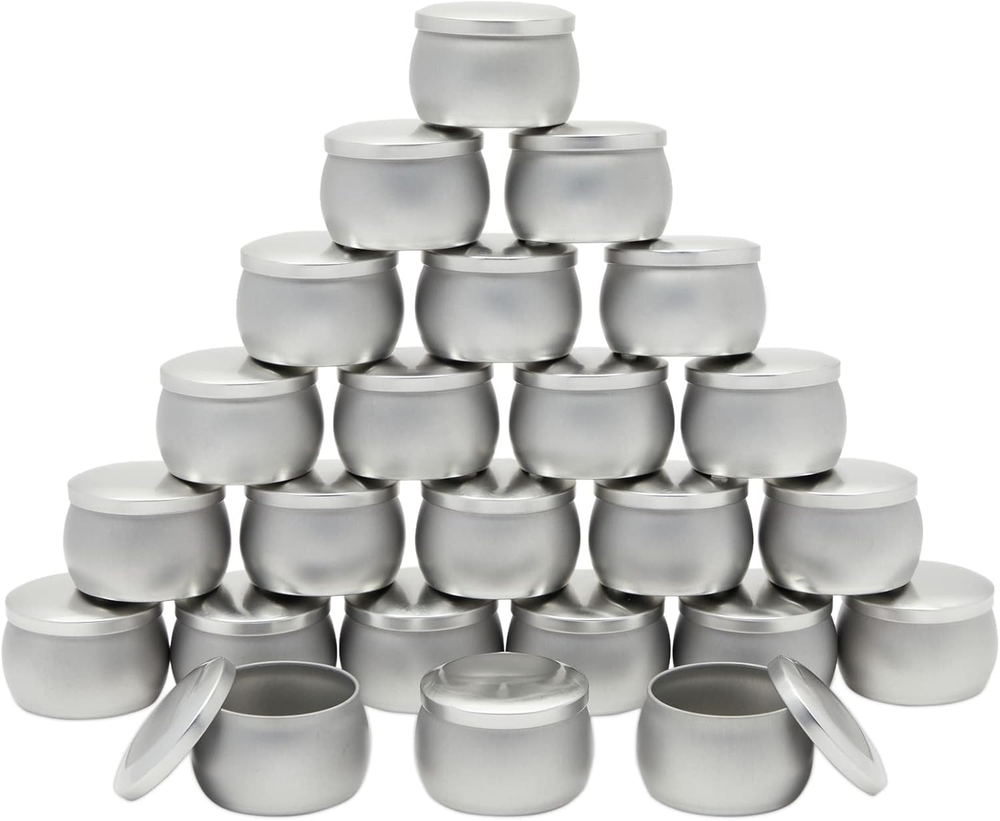 24 Pack Small 4 Oz Candle Tins for Making Candles with Lids, round Containers fo
