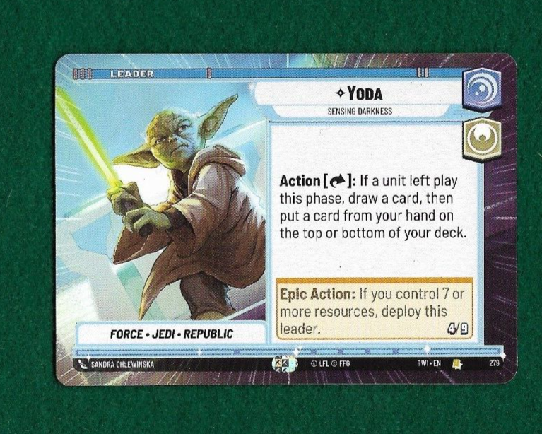STAR WARS UNLIMITED YODA #279 TWILIGHT OF THE REPUBLIC RARE HYPERSPACE