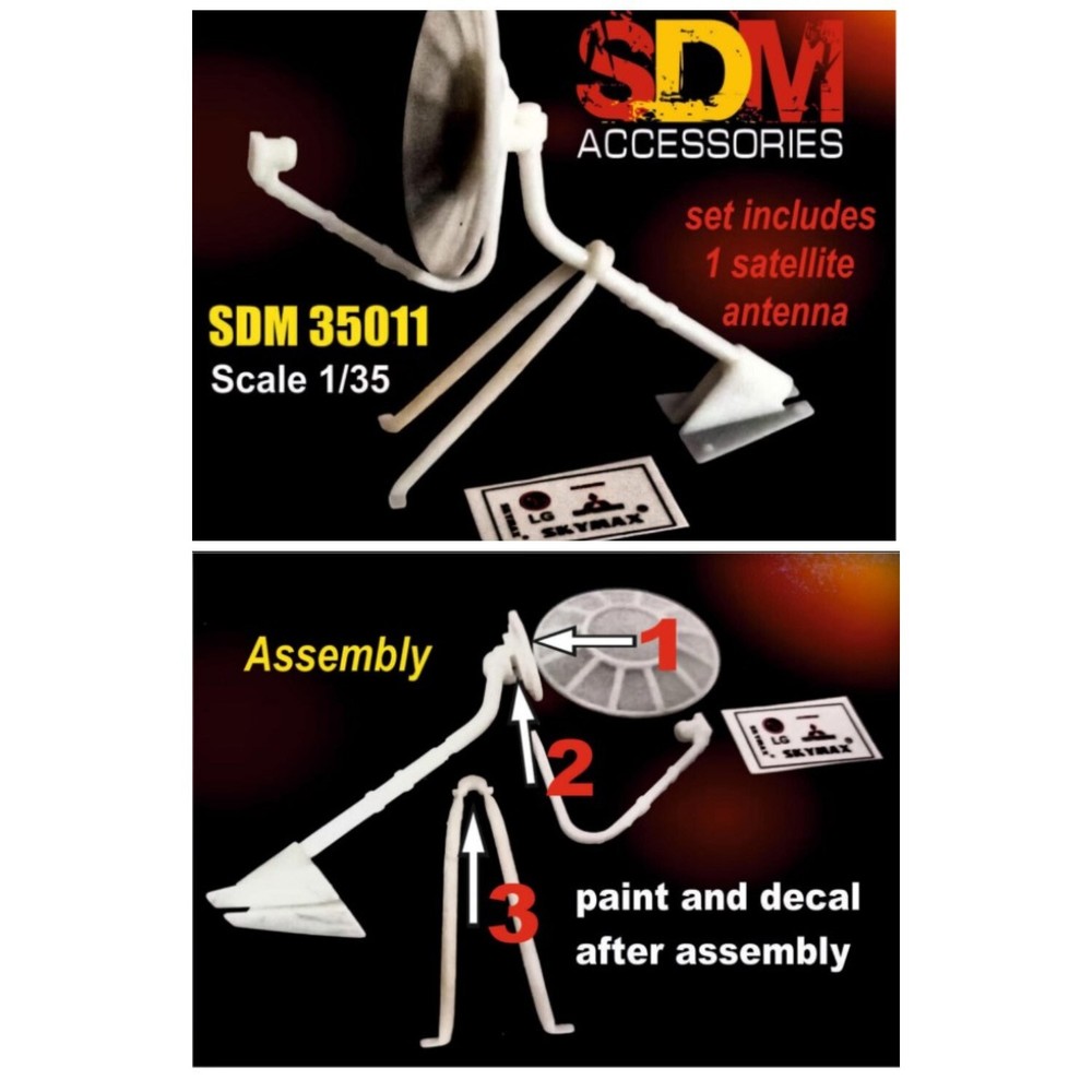 DAN Models SDM 35011 Scale Kit 1:35 Accessories for Diorama. Satellite Antenna