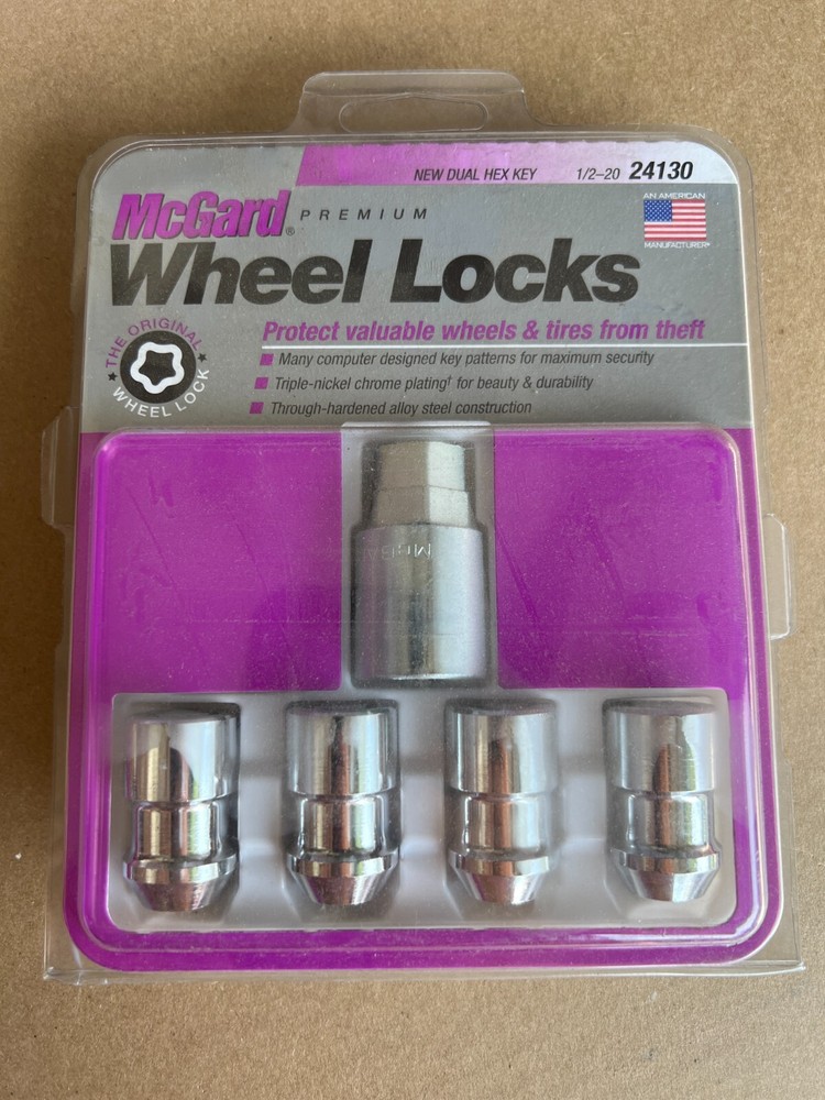 MCGARD 24130 Chrome Cone Seat Wheel Locks 1/2