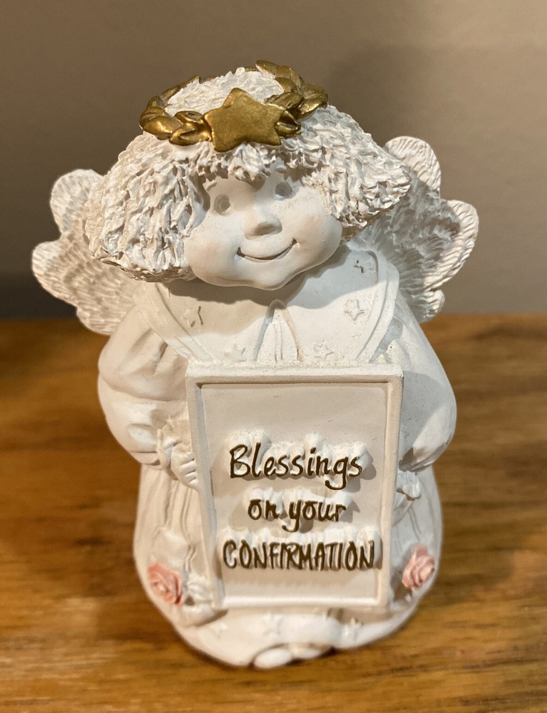 ABBEY PRESS ANGEL FIGURINE Blessings On Your Confirmation - DISCONTINUED Retired-image
