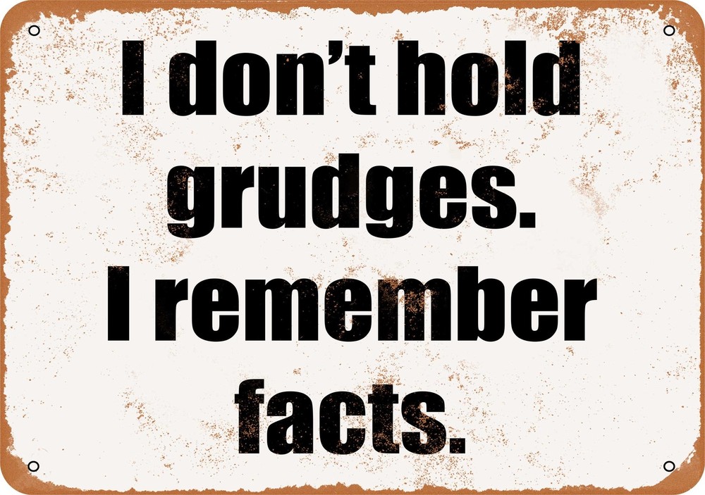 Metal Sign - Vintage Grudge Facts Retro Style