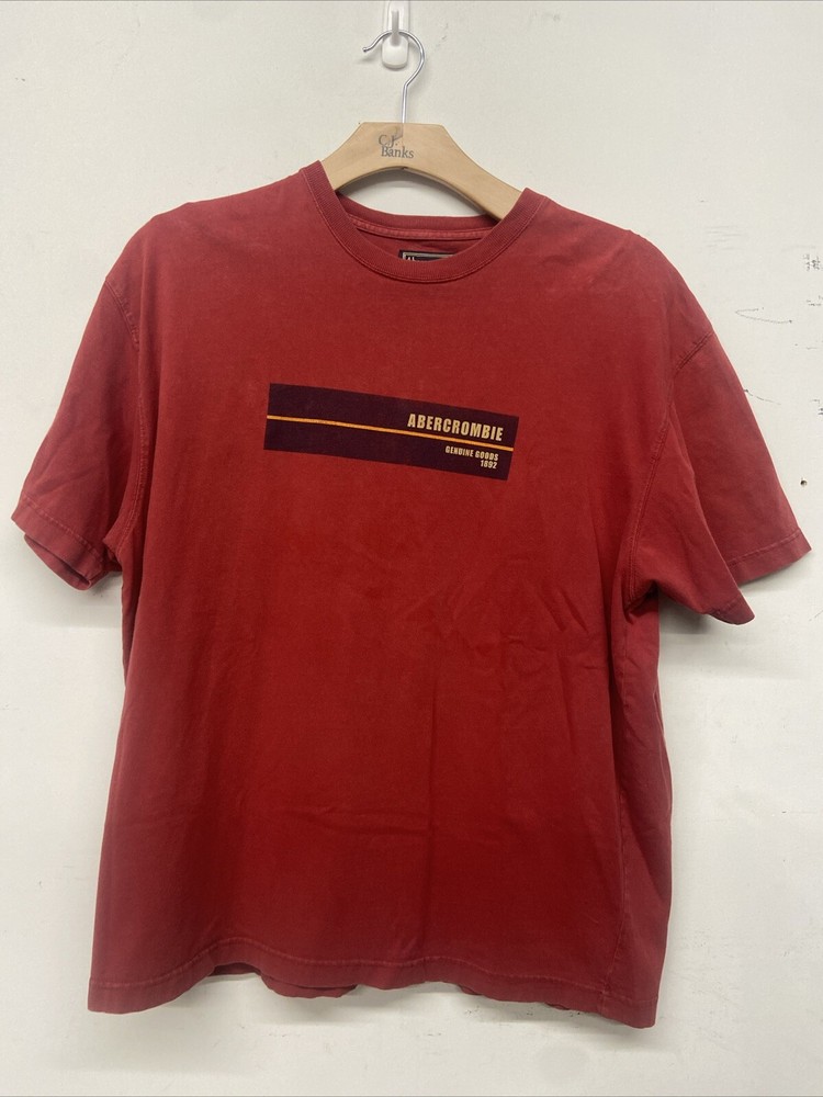 Vintage Abercrombie & Fitch Red T Shirt Mens XL Short Sleeve 90s-image