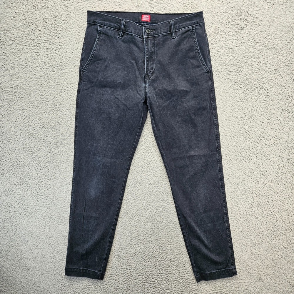 Levis XX Chino Pants Mens Size 31x32 Black Standard Taper Flat Front