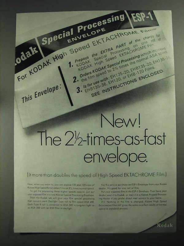 1968 Kodak ESP-1 Special Processing Envelope Ad