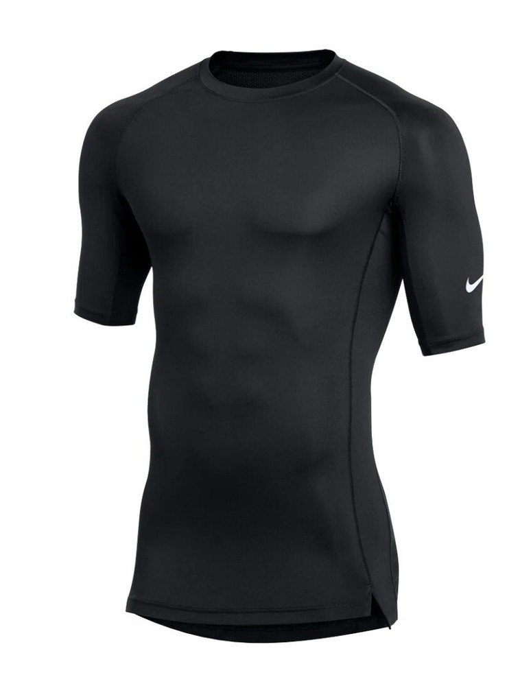 Nike Men’s Dri-Fit Pro Stock Compression 1/2 Sleeve Top DJ5225-010 Black Size XL