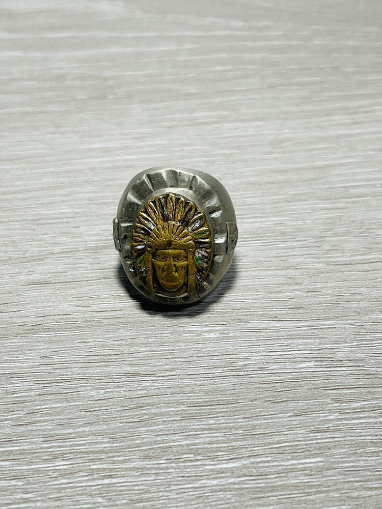 Vintage Mexican Biker Ring Indian Chief  Size 8 - 28 Grams