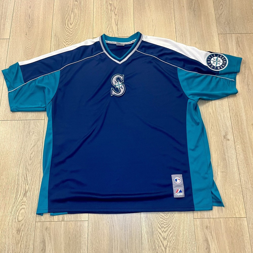 Vintage 90s 2000s Majestic seattle Mariners MLB Stitched Pullover Blue