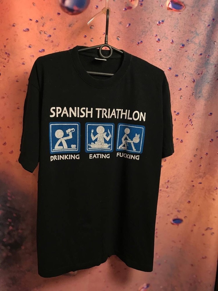 Vintage Spanish Triathlon Humor Graphic Tee for Men and Women  