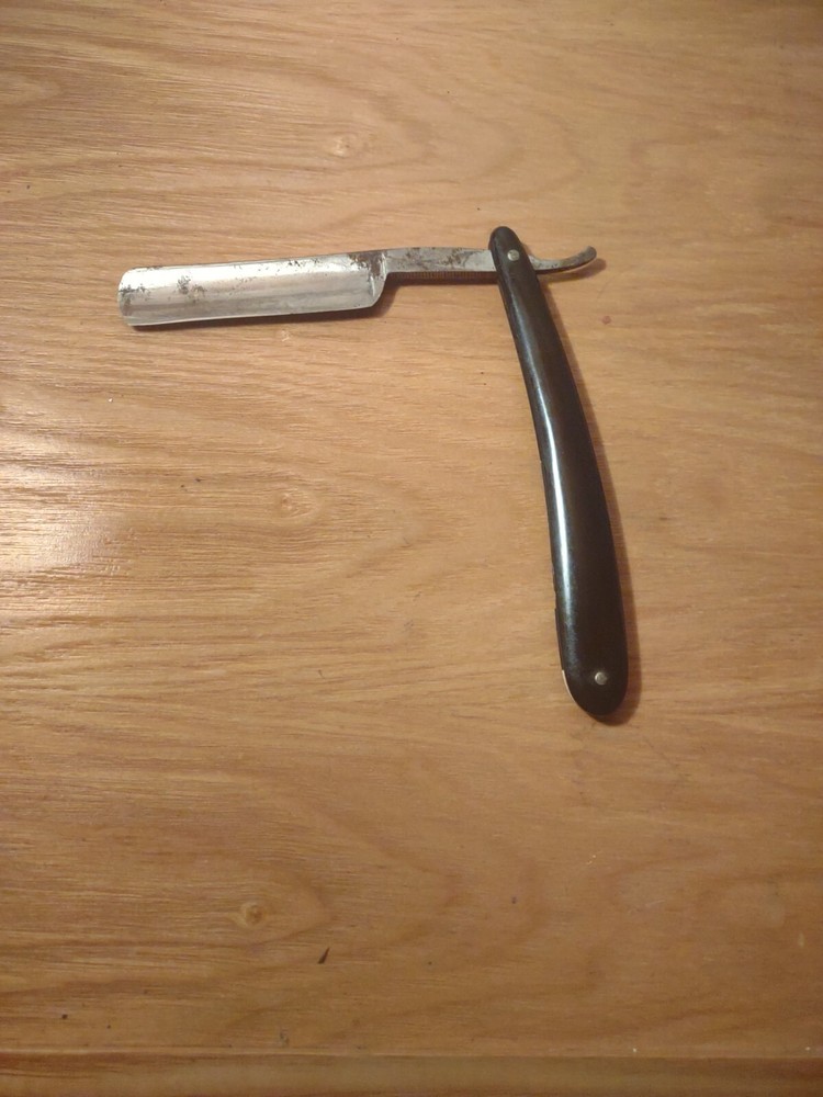 Vintage straight edge RAZOR Antique Barber Shave black