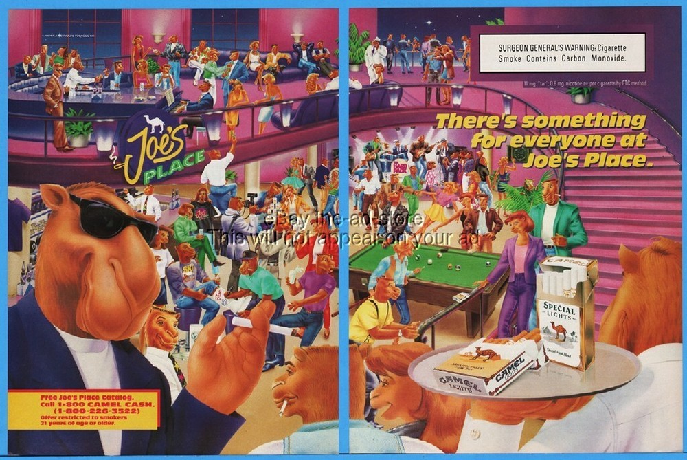 1994 Camel Lights Cigarettes Joes Place Night Club Pool Band Lounge Print Ad