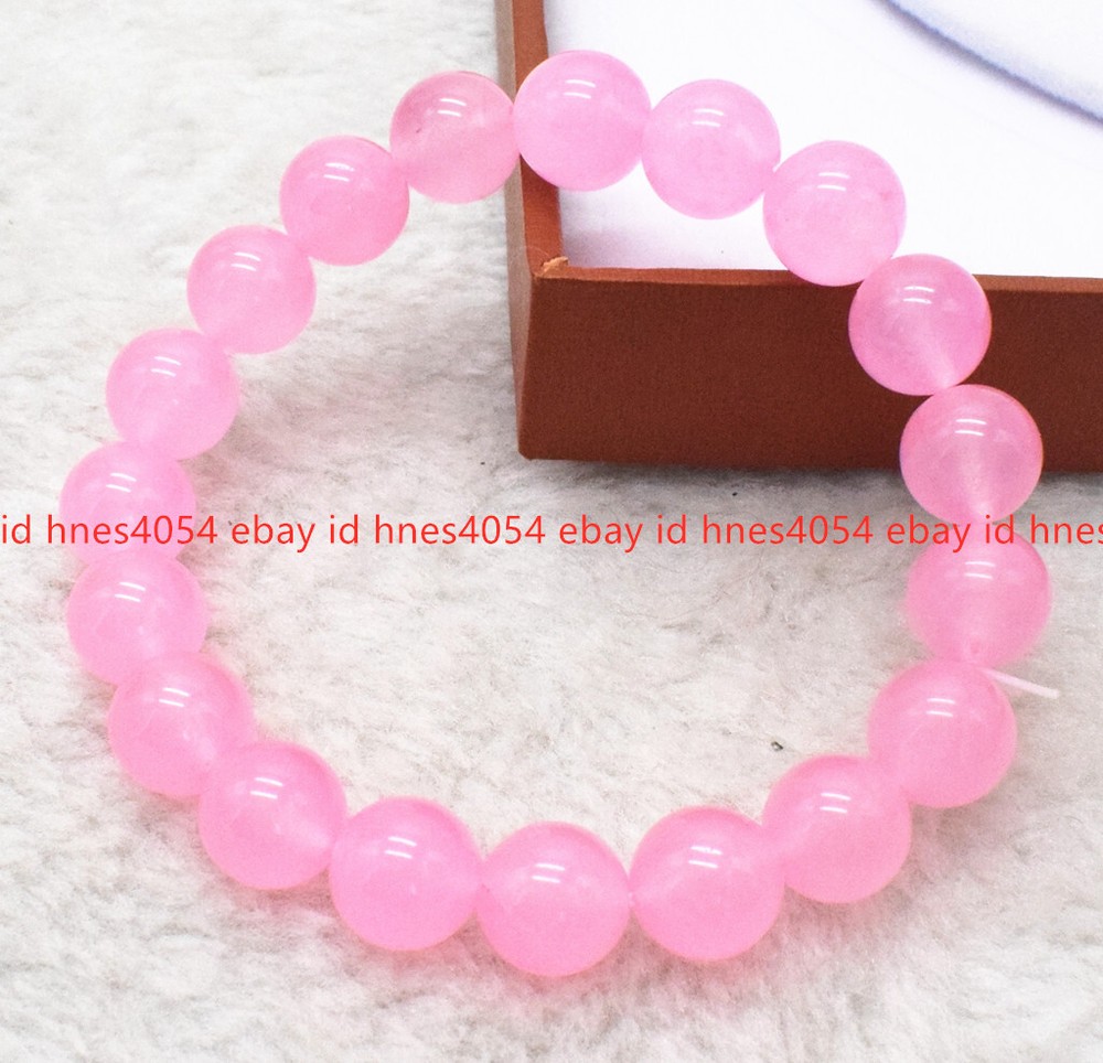 Natural 8/10/12/14mm Rose Pink Quartz Round Gems Beads Stretch Bracelet 7.5''