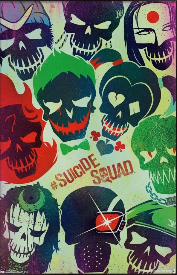 SEALED SUICIDE SQUAD FACES POSTER RP 14596 WARNER BROTHERS Harley Quinn  Joker