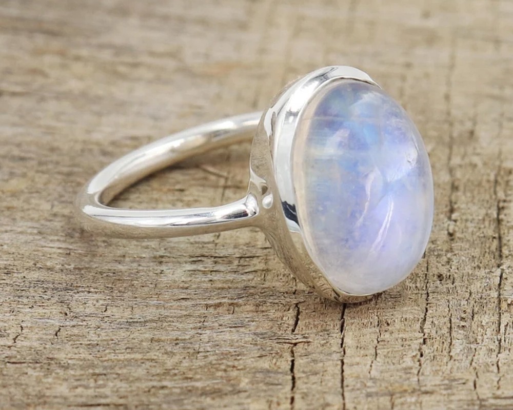 Blue Chalcedony Bohemian Sterling Silver Handmade Gemstone Designer Ring