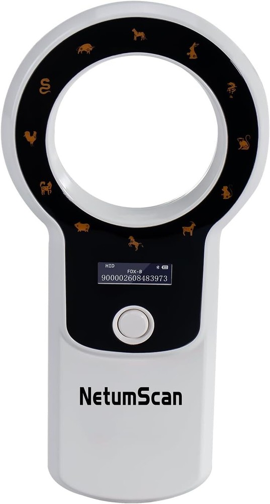 Upgraded 1024 Data Portable Pet Microchip Scanner with Rechargeable Battery