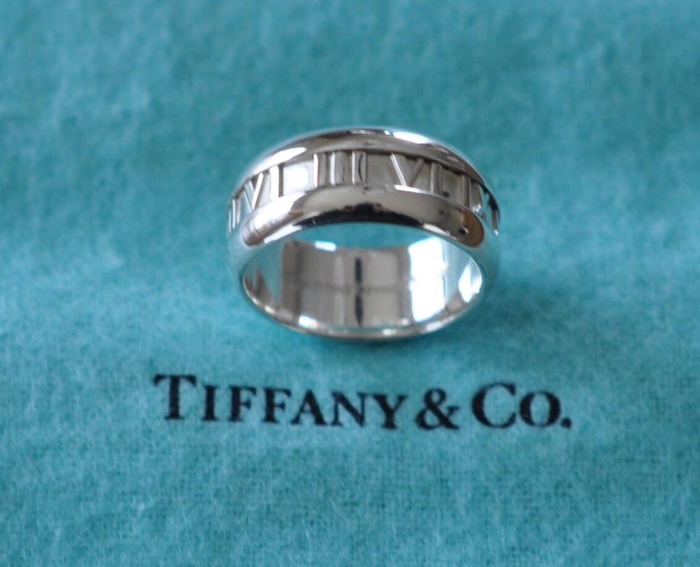 Tiffany & Co  Atlas Wide Ring Sterling Silver  925 Size  6  1/2  US   2003