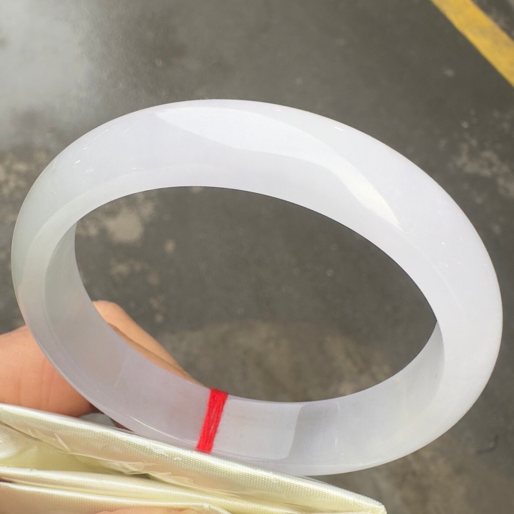 Real Natural Myanmar Ice white Jade jadeite bracelets bangle jewelry 60MM