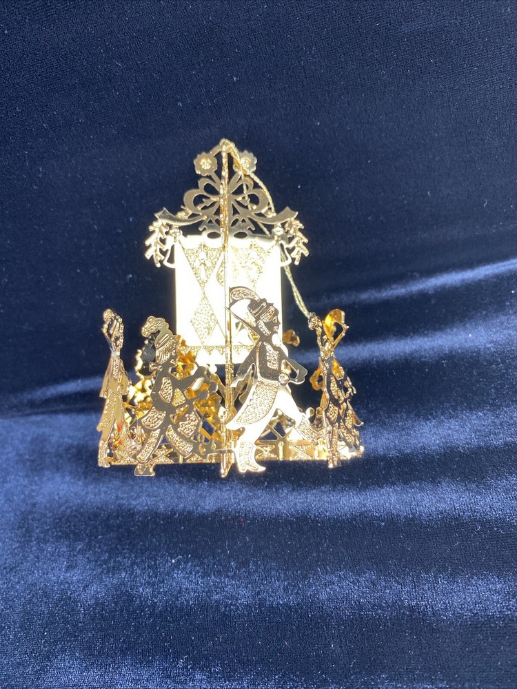 Vintage The Danbury Mint Soldiers Parade Christmas Ornament 1990 Gold Plated